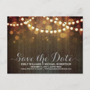 Streichellichter mit goldenem Buh Save the Date Ankündigungspostkarte