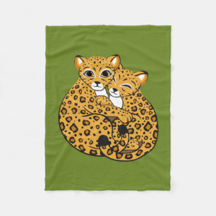 Streichelnkunst Amur-Leopard-CUBs Fleecedecke