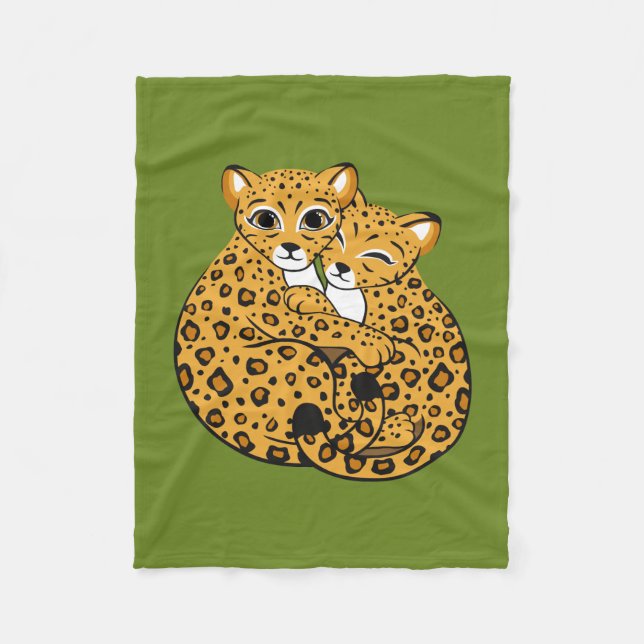 Streichelnkunst Amur-Leopard-CUBs Fleecedecke (Vorderseite)