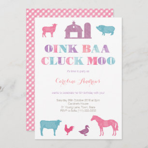 Streichelzoo-Party, alte Macdonald Farm Einladung