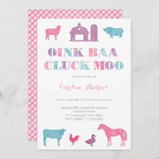 Streichelzoo-Party, alte Macdonald Farm Einladung