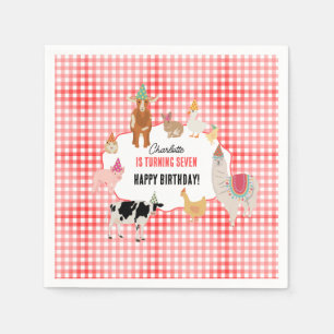 Streichelzoo-Party-Tiere Bauernhof-Geburtstag Kind Serviette