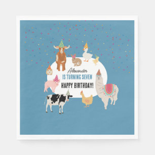 Streichelzoo-Party-Tiere-Bauernhof-Geburtstagsfeie Serviette