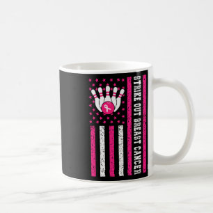 Streichen von Bowling Ribbon US-Flagge Brustkrebs Kaffeetasse