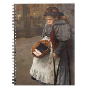 Streichholz Mädchen Arme Straßenjunge Städtische A Notizblock