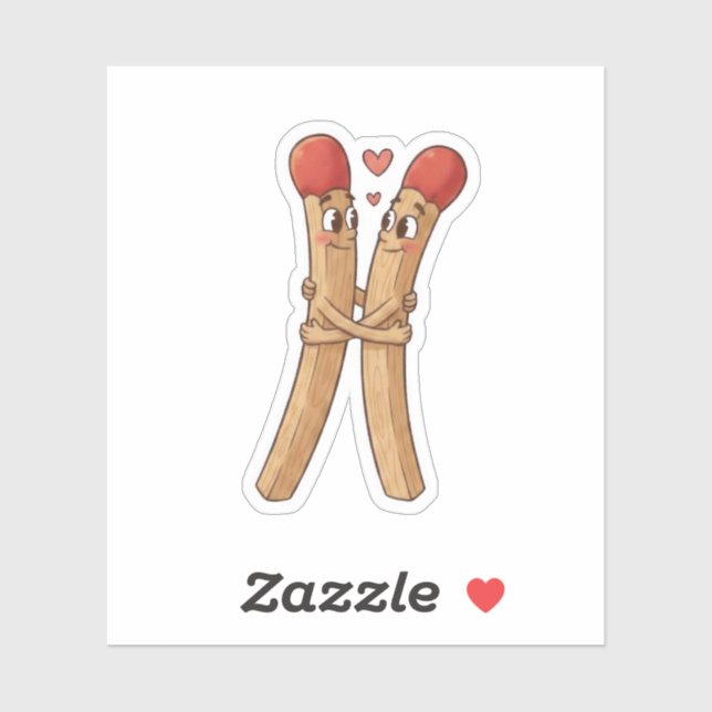 Streichholz-Valentinstag Aufkleber (Blatt)