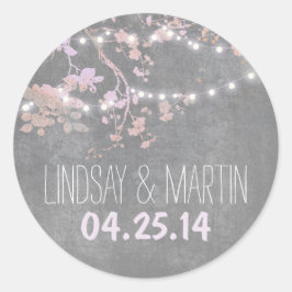 Streichlampen niedliche und extravagante Hochzeits Runder Aufkleber