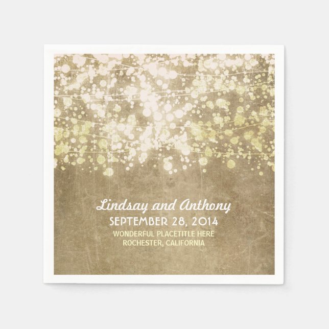 Streichlampen Vintage Papierservietten aus goldfar (Vorderseite)