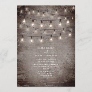 Streichlampen Vintage Stein-Hochzeit Einladung