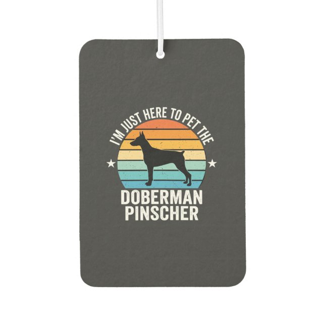 Streichle den Dobermann Pinscher Retro Autolufterfrischer (Vorderseite)