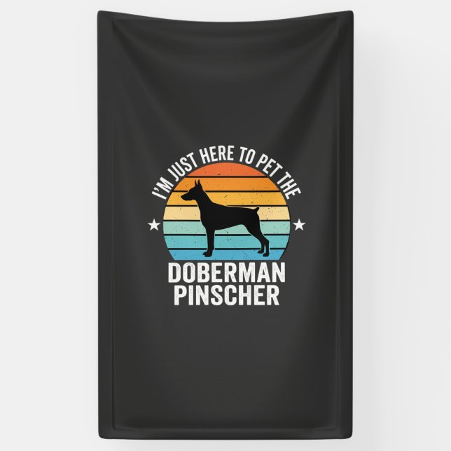 Streichle den Dobermann Pinscher Retro Banner (Vertikal)