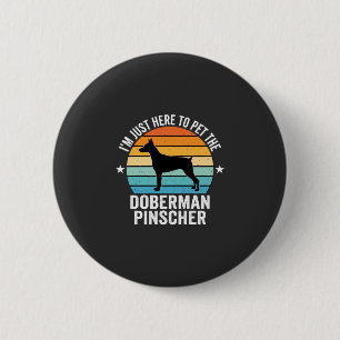 Streichle den Dobermann Pinscher Retro Button