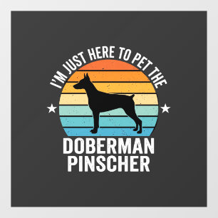 Streichle den Dobermann Pinscher Retro Fensteraufkleber