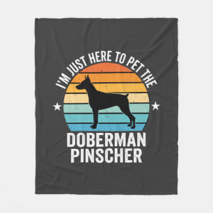 Streichle den Dobermann Pinscher Retro Fleecedecke