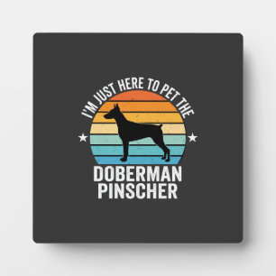 Streichle den Dobermann Pinscher Retro Fotoplatte