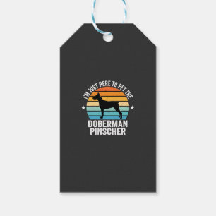 Streichle den Dobermann Pinscher Retro Geschenkanhänger