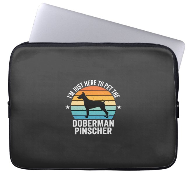 Streichle den Dobermann Pinscher Retro Laptopschutzhülle (Vorderseite)