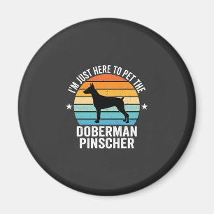 Streichle den Dobermann Pinscher Retro Magnet