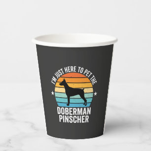 Streichle den Dobermann Pinscher Retro Pappbecher