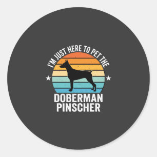 Streichle den Dobermann Pinscher Retro Runder Aufkleber