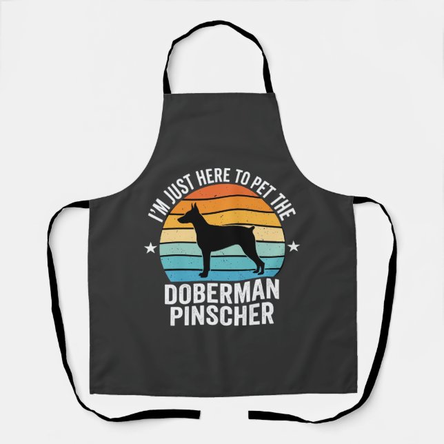 Streichle den Dobermann Pinscher Retro Schürze (Vorderseite)