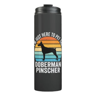 Streichle den Dobermann Pinscher Retro Thermosbecher