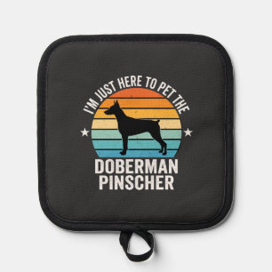 Streichle den Dobermann Pinscher Retro Topflappen