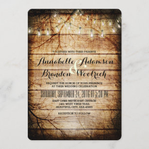 Streichlichter aus Vintagem Baumholz Rustikal Einladung