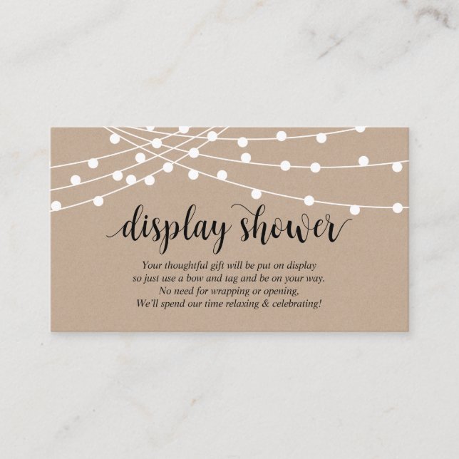 Streichlichter, Farm Kraft themed, Display-Dusche Begleitkarte (Vorderseite)