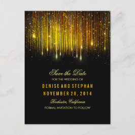Streichlichter Goldbarren Save the Date schwarz Ankündigungspostkarte
