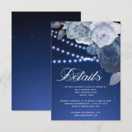 Streichlichtsterne Blau Elegante Hochzeitdetails Einladung