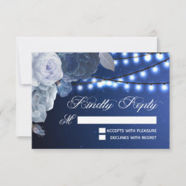 Streichlichtsterne Blue Elegant RSVP Karte