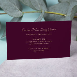 Streichquartett Beruflich Musician Burgundy Visitenkarte