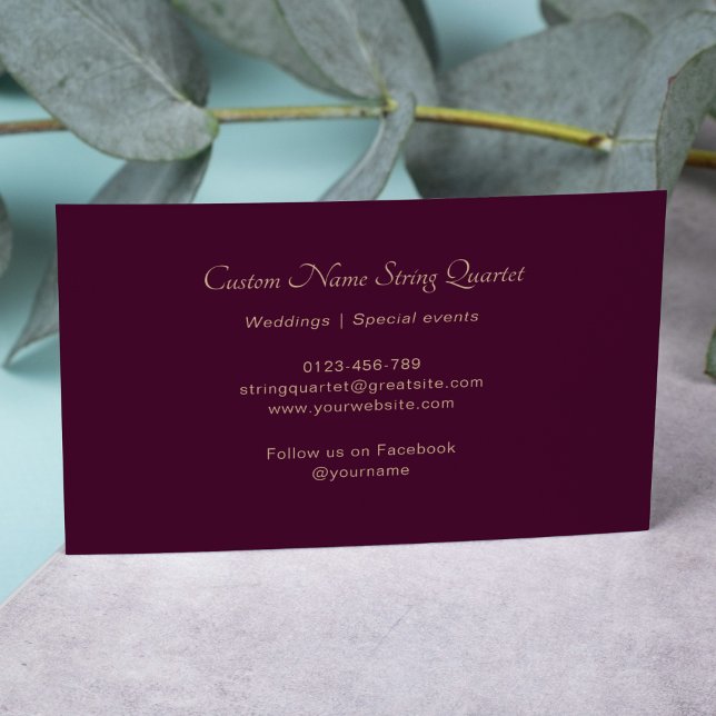 Streichquartett Beruflich Musician Burgundy Visitenkarte (Von Creator hochgeladen)