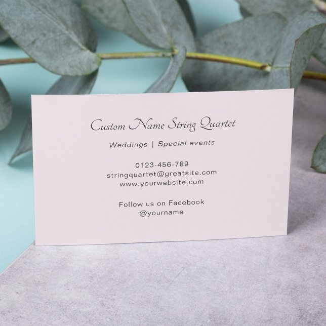 Streichquartett Beruflich Musiker Blush Pink Visitenkarte (Von Creator hochgeladen)