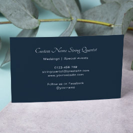 Streichquartett Beruflich Musiker Navy Blue Visitenkarte