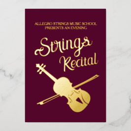 Streichsängerin der klassischen Geigenschule Folieneinladung