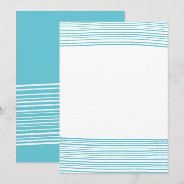 Streifen001 - Leerkarte mit/einfachen Streifen (bl Ankündigung (Vorne/Hinten)