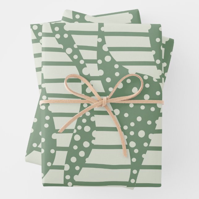 Streifen 2 - Grün Geschenkpapier Set (Beispiel)