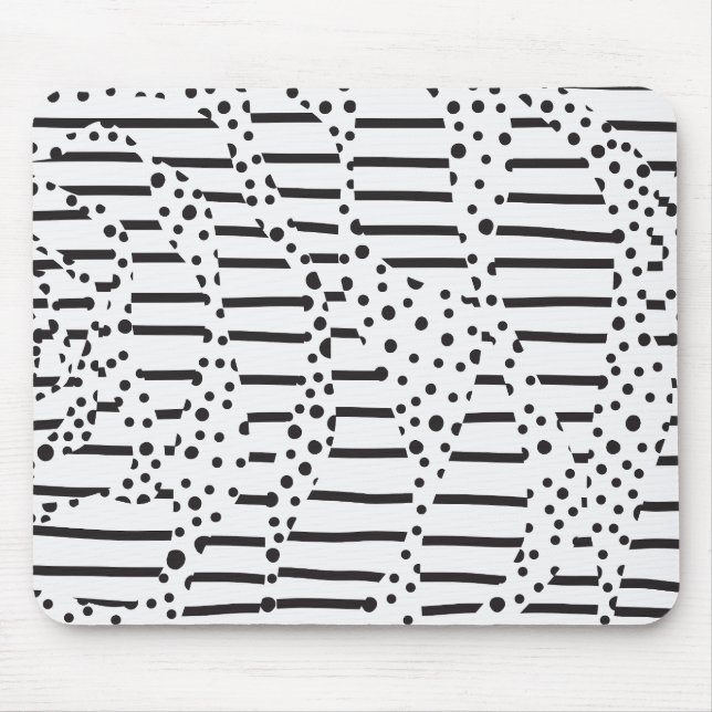 Streifen 2 in Schwarz und Weiß Mousepad (Vorne)