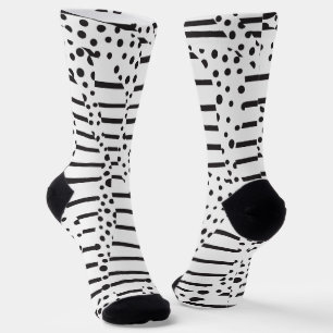 Streifen 2 in Schwarz und Weiß Socken