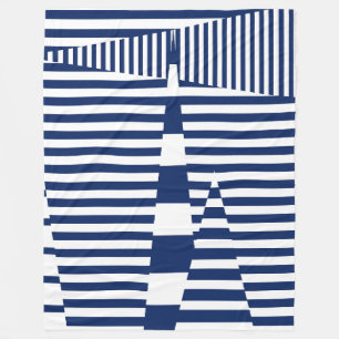 Streifen auf Streifen in Blau und Weiß Fleecedecke