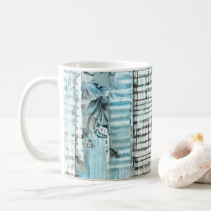 Streifen aus blauem Shabby Chic Kaffeetasse