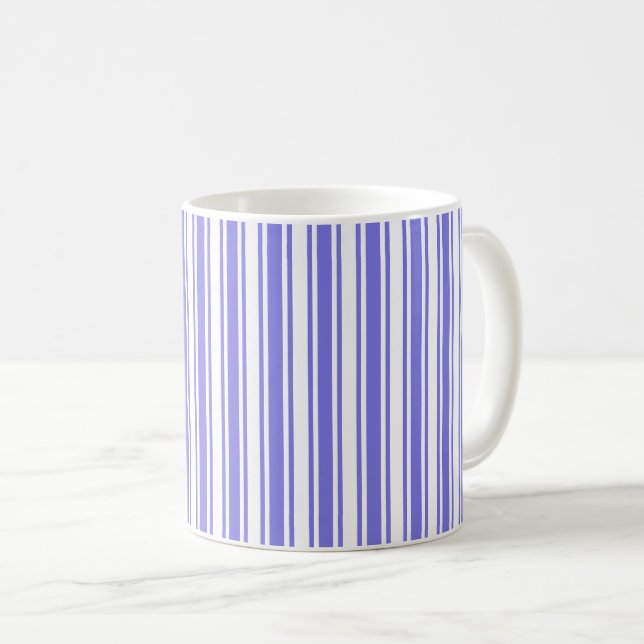 Streifen aus blauem und weißem Süßwarenmotiv Kaffeetasse (VorderseiteRechts)