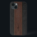 Streifen aus braunem und schwarzem Strohleder Case-Mate iPhone Hülle<br><div class="desc">Bild von schwarz und braun gealterten Ledertextur gesteppte Streifen mit beigen Akzenten. Benutzerdefiniertes und optionales Monogramm Elegantes männliches Design. Design ist auf ausgewähltem Produkt erhältlich,  kann aber jederzeit per E-Mail angefordert werden.</div>