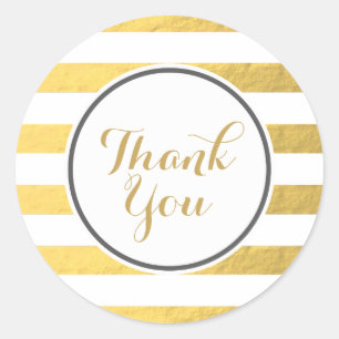 Streifen aus Gold Runder Aufkleber