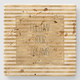 Streifen aus Goldcreme Steinuntersetzer