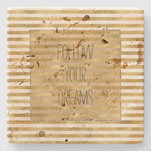 Streifen aus Goldcreme Steinuntersetzer