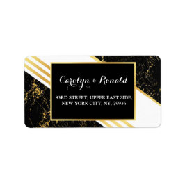 Streifen aus goldfarbenem Marmor, typografisch sch Adressaufkleber