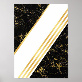 Streifen aus goldfarbenem Marmor, typografisch sch Poster